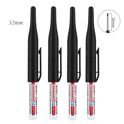 Haile 32/20mm Αδιάβροχο Λευκό Λιπαρό Βαθιά Τρύπα Μαρκαδόροι Κεφαλής Μακριάς Μύτης για Μεταλλικά Διατρητικά Εργαλεία Διακόσμησης Ξυλουργικής Μπάνιου