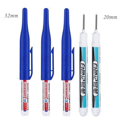 Haile 32/20mm Αδιάβροχο Λευκό Λιπαρό Βαθιά Τρύπα Μαρκαδόροι Κεφαλής Μακριάς Μύτης για Μεταλλικά Διατρητικά Εργαλεία Διακόσμησης Ξυλουργικής Μπάνιου