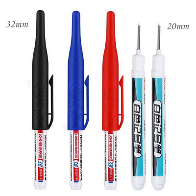 Haile 32/20mm Αδιάβροχο Λευκό Λιπαρό Βαθιά Τρύπα Μαρκαδόροι Κεφαλής Μακριάς Μύτης για Μεταλλικά Διατρητικά Εργαλεία Διακόσμησης Ξυλουργικής Μπάνιου