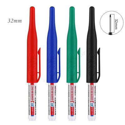 Haile 32/20mm Αδιάβροχο Λευκό Λιπαρό Βαθιά Τρύπα Μαρκαδόροι Κεφαλής Μακριάς Μύτης για Μεταλλικά Διατρητικά Εργαλεία Διακόσμησης Ξυλουργικής Μπάνιου