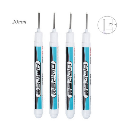 Haile 32/20mm Αδιάβροχο Λευκό Λιπαρό Βαθιά Τρύπα Μαρκαδόροι Κεφαλής Μακριάς Μύτης για Μεταλλικά Διατρητικά Εργαλεία Διακόσμησης Ξυλουργικής Μπάνιου