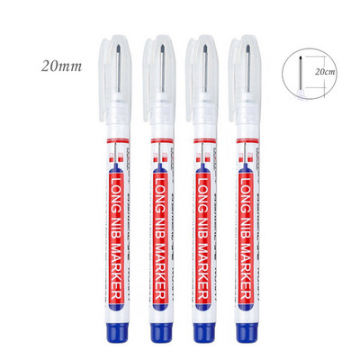 Haile 32/20mm Αδιάβροχο Λευκό Λιπαρό Βαθιά Τρύπα Μαρκαδόροι Κεφαλής Μακριάς Μύτης για Μεταλλικά Διατρητικά Εργαλεία Διακόσμησης Ξυλουργικής Μπάνιου