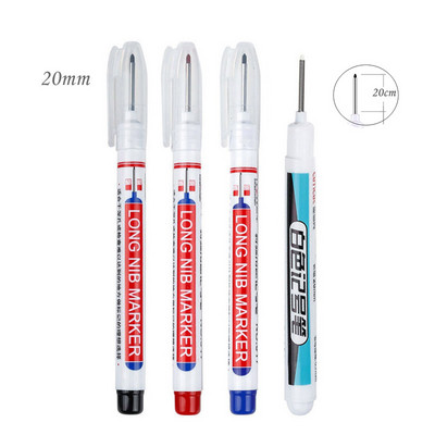 Haile 32/20mm Αδιάβροχο Λευκό Λιπαρό Βαθιά Τρύπα Μαρκαδόροι Κεφαλής Μακριάς Μύτης για Μεταλλικά Διατρητικά Εργαλεία Διακόσμησης Ξυλουργικής Μπάνιου