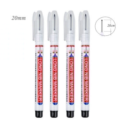 Haile 32/20mm Αδιάβροχο Λευκό Λιπαρό Βαθιά Τρύπα Μαρκαδόροι Κεφαλής Μακριάς Μύτης για Μεταλλικά Διατρητικά Εργαλεία Διακόσμησης Ξυλουργικής Μπάνιου