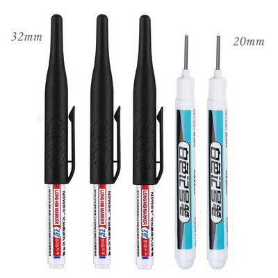 Haile 32/20mm Αδιάβροχο Λευκό Λιπαρό Βαθιά Τρύπα Μαρκαδόροι Κεφαλής Μακριάς Μύτης για Μεταλλικά Διατρητικά Εργαλεία Διακόσμησης Ξυλουργικής Μπάνιου