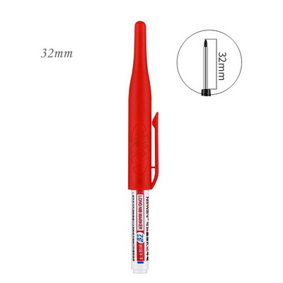 Haile 32/20mm Αδιάβροχο Λευκό Λιπαρό Βαθιά Τρύπα Μαρκαδόροι Κεφαλής Μακριάς Μύτης για Μεταλλικά Διατρητικά Εργαλεία Διακόσμησης Ξυλουργικής Μπάνιου