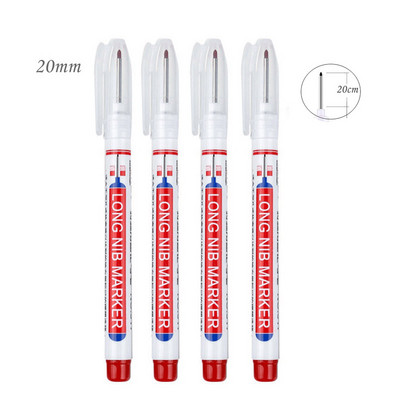 Haile 32/20mm Αδιάβροχο Λευκό Λιπαρό Βαθιά Τρύπα Μαρκαδόροι Κεφαλής Μακριάς Μύτης για Μεταλλικά Διατρητικά Εργαλεία Διακόσμησης Ξυλουργικής Μπάνιου