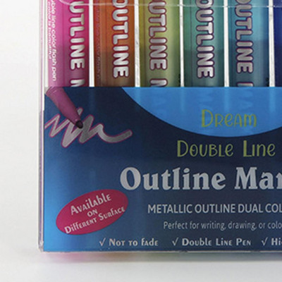 8 τμχ Φορητά στυλό περιγράμματος Μαρκαδόρο καλλιγραφίας Έξοδος λείας μελάνης Σχέδιο μαρκαδόρων με μελάνι γρήγορου στεγνώματος