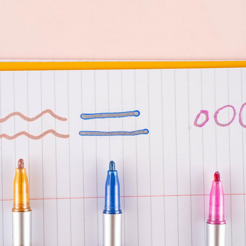 8 τμχ Φορητά στυλό περιγράμματος Μαρκαδόρο καλλιγραφίας Έξοδος λείας μελάνης Σχέδιο μαρκαδόρων με μελάνι γρήγορου στεγνώματος