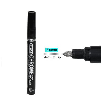 Kromirani srebrni marker DIY marker u boji Ogledalo Tekući kromirani završetak Metalik Vodootporan na UV zračenje Pribor za rukotvorine Olovka