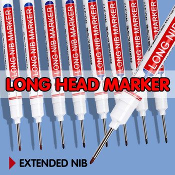 6 τμχ Λευκή βαθιά τρύπα Long Nib Head Oily Permanent Art Markers for Metal Perforating Stand Αδιάβροχη Ξυλουργική Μπάνιου 20mm