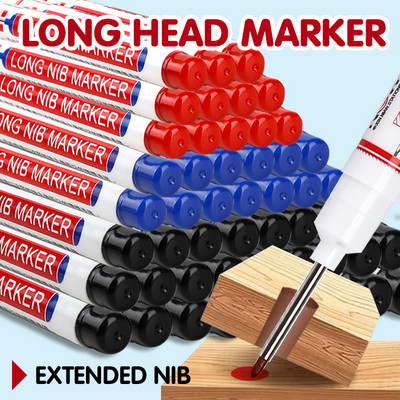 6 τμχ Λευκή βαθιά τρύπα Long Nib Head Oily Permanent Art Markers for Metal Perforating Stand Αδιάβροχη Ξυλουργική Μπάνιου 20mm