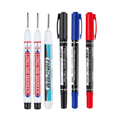 6 бр. Бели дълбоки дупки с дълга глава с писец Маслени перманентни арт маркери за метална перфорираща писалка Водоустойчива дървообработваща баня 20 мм