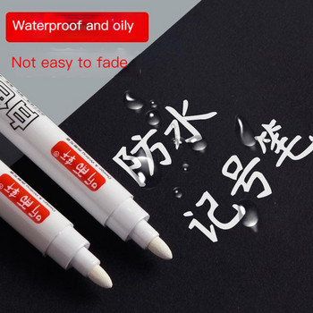 Haile 2-6pc For Metal White Oily Markers Waterproof Permanent Plastic Gel Pen Writing Drawing DIY Graffiti Stationery Notebook