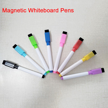 8 цвята, цветни магнитни маркери за бяла дъска със сухо изтриване за кухненски хладилник, канцеларски принадлежности за класна стая в офиса