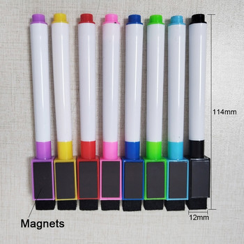 8 Χρώματα Τ.Μ. Πολύχρωμο μαρκαδόρο με μαγνητικό στεγνό σβήσιμο για κουζίνα Ψυγείο, Γραφείο Σχολικά Προμήθειες Τάξης Σταθερά