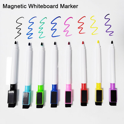 8 Colors Pcs Colorful Magnetic Dry Erase Whiteboard Marker Pen for Kitchen Fridge,Office School Classroom Supplies Stationary