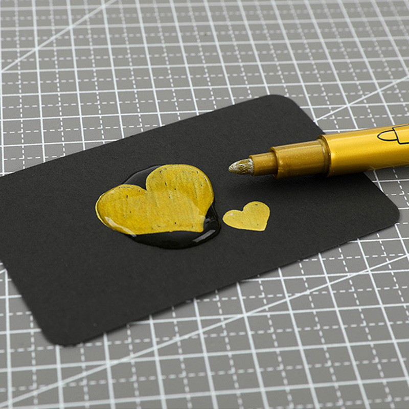 2 vnt./stal. Vandeniui atsparūs nuolatiniai dažų žymekliai Auksiniai sidabriniai piešimo studentams Mokykliniai biuro reikmenys „Pasidaryk pats“ žymeklis, amatų rašiklis