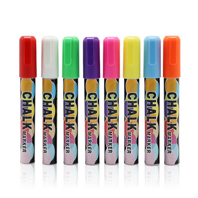 8/12 Colors/set Liquid Chalk Marker Neon Window Paint Markers for Glass Washable Glass Pen School Teaching Tools Office Material