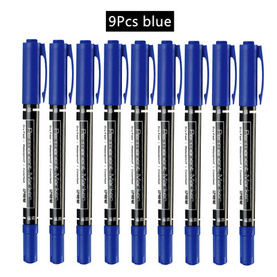 4/9 бр./лот Deli Twin Tip Permanent Marker Set Fine Point Водоустойчиво мастило Тънък писец Необработен писец Черно мастило 0,5 mm-2 mm фин цвят