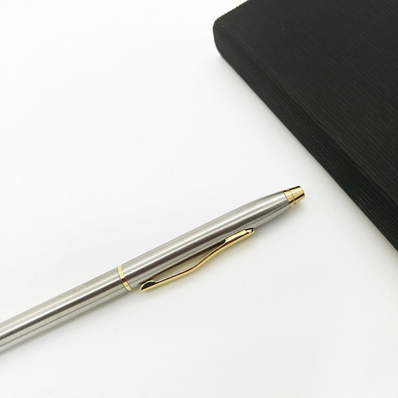 Metalna kemijska olovka 0,7 mm Zlatno Srebrna Luksuzna prilagođena reklamna poklon olovka za učenike Uredski poslovni pribor