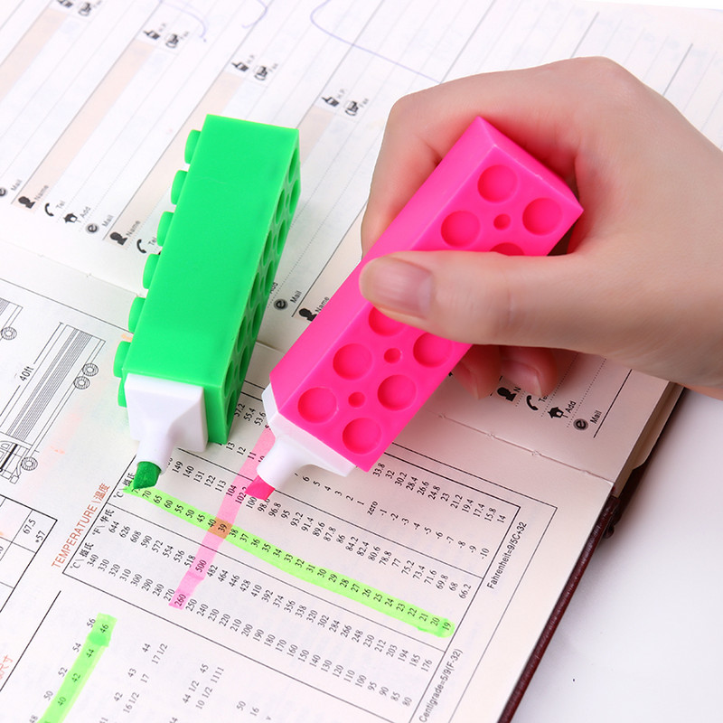 5 цветни креативни градивни блокове Маркираща писалка за маркиране Сладки химикалки с графити Kawaii Дете студент Рисуване Канцеларски материали