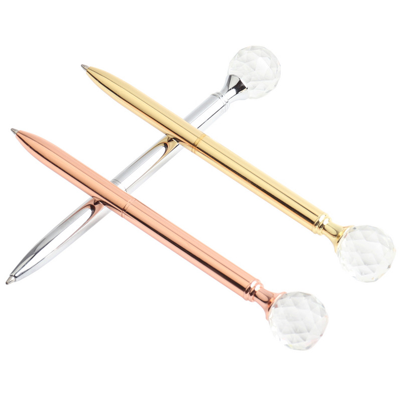 1PCS Baikingift New Arrival Brand Drop Shape Diamond Metal Химикалка Черен пълнител Канцеларски материали за писане или подарък