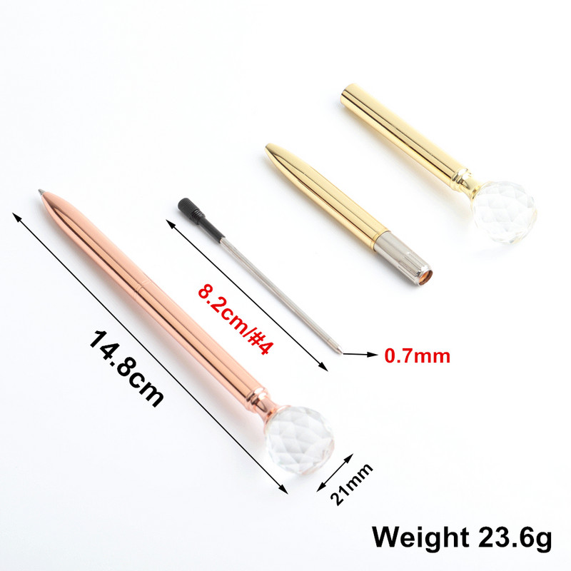 1PCS Baikingift New Arrival Brand Drop Shape Diamond Metal Химикалка Черен пълнител Канцеларски материали за писане или подарък