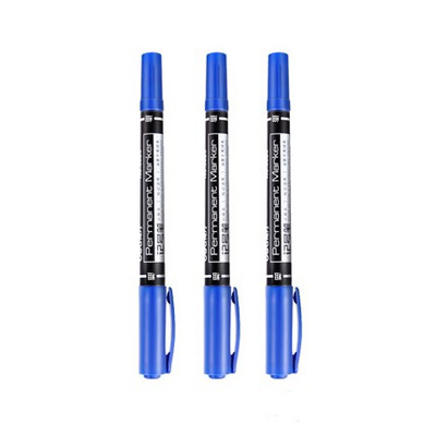3kom/pakiranje trajnih markera s dvostrukim vrhom, fina točka, (crna, plava, crvena) tinta, 0,5 mm-1 mm