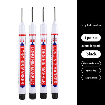Haile Deep Hole Long Nib Многофункционални маркери Водоустойчиви механични дърводелски Дървообработващи строителни маркиращи химикалки