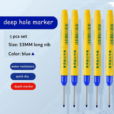 Haile Deep Hole Long Nib Многофункционални маркери Водоустойчиви механични дърводелски Дървообработващи строителни маркиращи химикалки