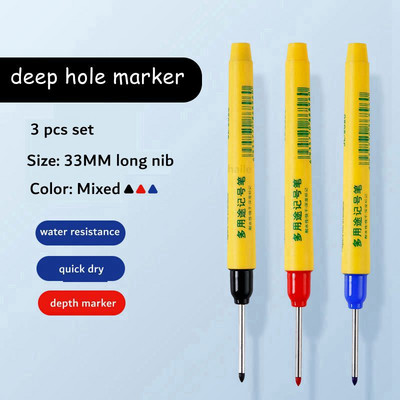 Haile Deep Hole Long Nib Многофункционални маркери Водоустойчиви механични дърводелски Дървообработващи строителни маркиращи химикалки