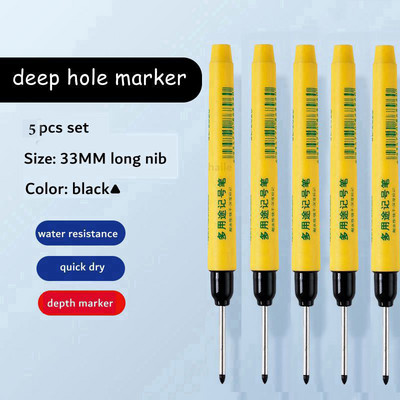 Haile Deep Hole Long Nib Многофункционални маркери Водоустойчиви механични дърводелски Дървообработващи строителни маркиращи химикалки