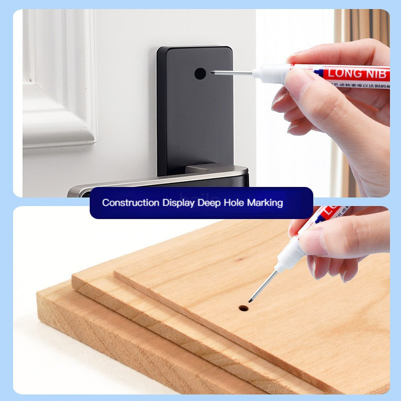 Haile Deep Hole Long Nib Многофункционални маркери Водоустойчиви механични дърводелски Дървообработващи строителни маркиращи химикалки