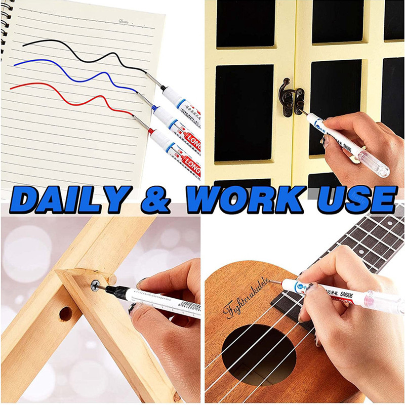 Haile Deep Hole Long Nib Многофункционални маркери Водоустойчиви механични дърводелски Дървообработващи строителни маркиращи химикалки
