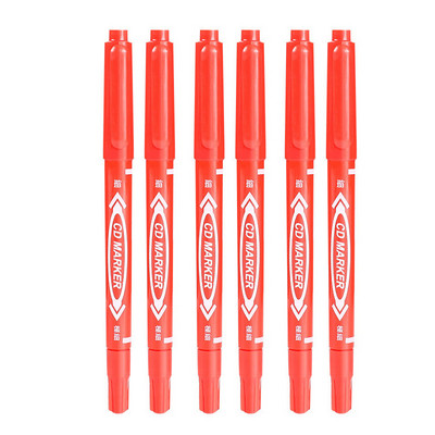 6 τεμ./Σετ μαρκαδόρο μόνιμου μαρκαδόρου διπλής μύτης Fine Point Waterproof Ink Thin Nib Crude Nib Black Ink 0,5mm-1mm Λεπτό χρώμα