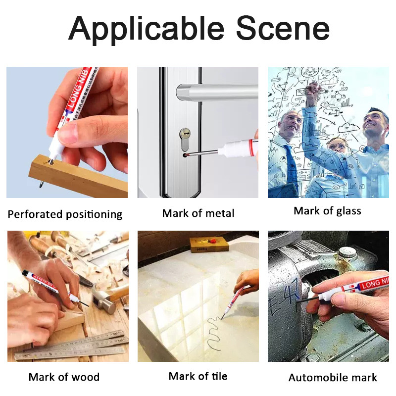 1/2/3/4/10Pcs Olovke za obradu drveta Olovke s dugom glavom Vodootporne crne masne olovke za kupaonice Keramičke pločice Staklo Drvo Metal