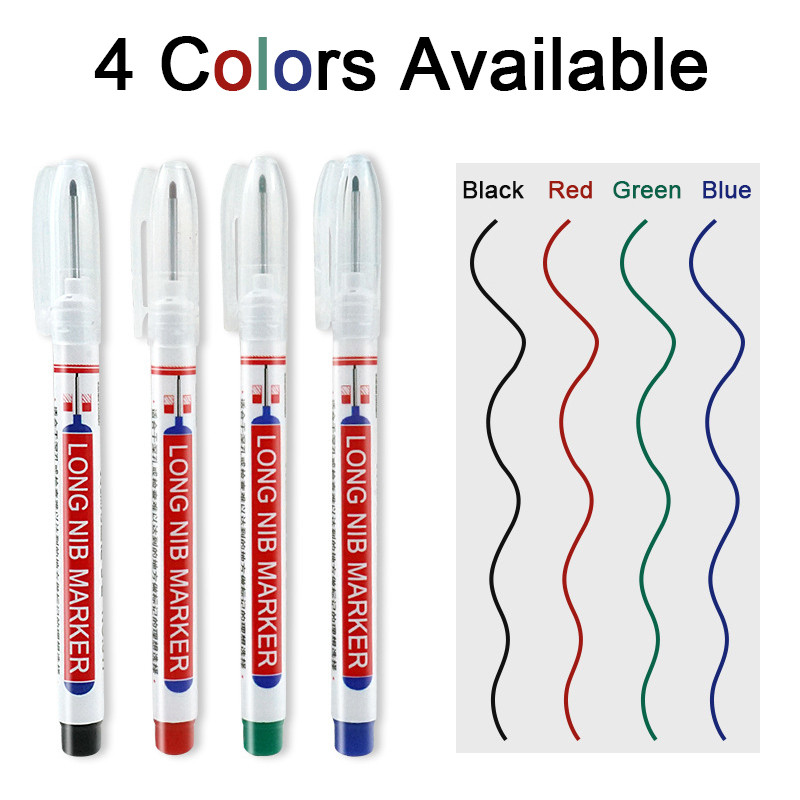 1/2/3/4/10Pcs Olovke za obradu drveta Olovke s dugom glavom Vodootporne crne masne olovke za kupaonice Keramičke pločice Staklo Drvo Metal