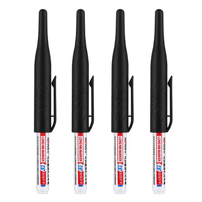 2/4 gab. Lielas ietilpības marķieri ar garu galvu Vannas istabas kokapstrādes apdare Daudzfunkcionālas dziļo caurumu marķieru pildspalvas, melna zila tinte