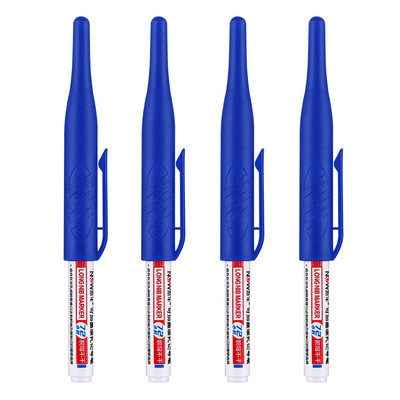 2/4 gab. Lielas ietilpības marķieri ar garu galvu Vannas istabas kokapstrādes apdare Daudzfunkcionālas dziļo caurumu marķieru pildspalvas, melna zila tinte