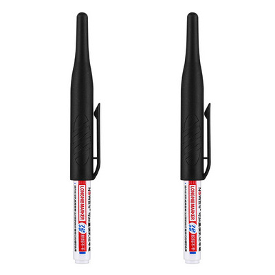 2/4 gab. Lielas ietilpības marķieri ar garu galvu Vannas istabas kokapstrādes apdare Daudzfunkcionālas dziļo caurumu marķieru pildspalvas, melna zila tinte