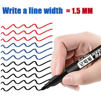 4/6/8Pcs Μόνιμος μαρκαδόρος Fine Point Waterproof Ink Thin Nib Crude Nib Μαύρο μπλε κόκκινο μελάνι 1,5mm Fine Color Art Marker Pens