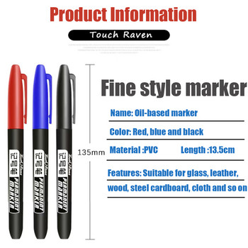 4/6/8Pcs Μόνιμος μαρκαδόρος Fine Point Waterproof Ink Thin Nib Crude Nib Μαύρο μπλε κόκκινο μελάνι 1,5mm Fine Color Art Marker Pens