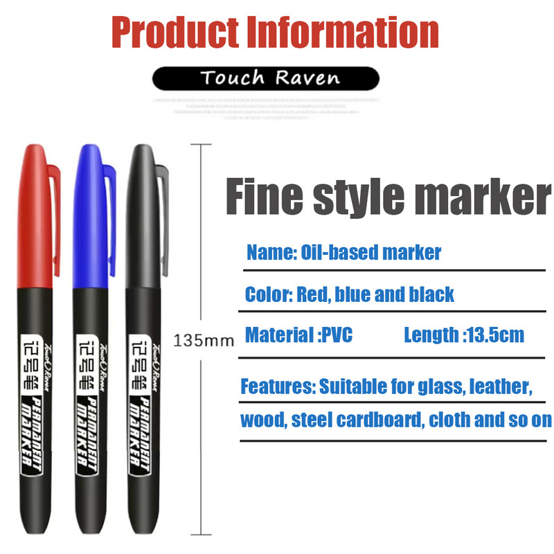 4/6/8Pcs Permanentna flomaster Fine Point Vodootporna tinta Tanka pero Crno Plava Crvena Tinta 1,5 mm Fine Art Marker olovke