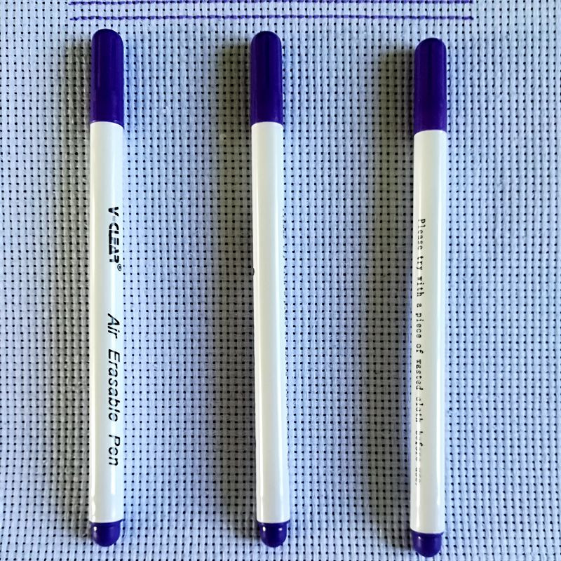 3 ks fialové vzduchom vymazateľné pero, fixka, vodou vymazateľná látka, koža, pre remeslá, DIY nástroje, šijacie príslušenstvo, krajčírske pero