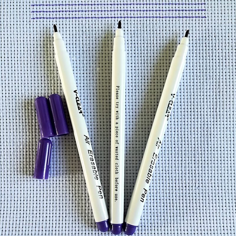 3 ks fialové vzduchom vymazateľné pero, fixka, vodou vymazateľná látka, koža, pre remeslá, DIY nástroje, šijacie príslušenstvo, krajčírske pero
