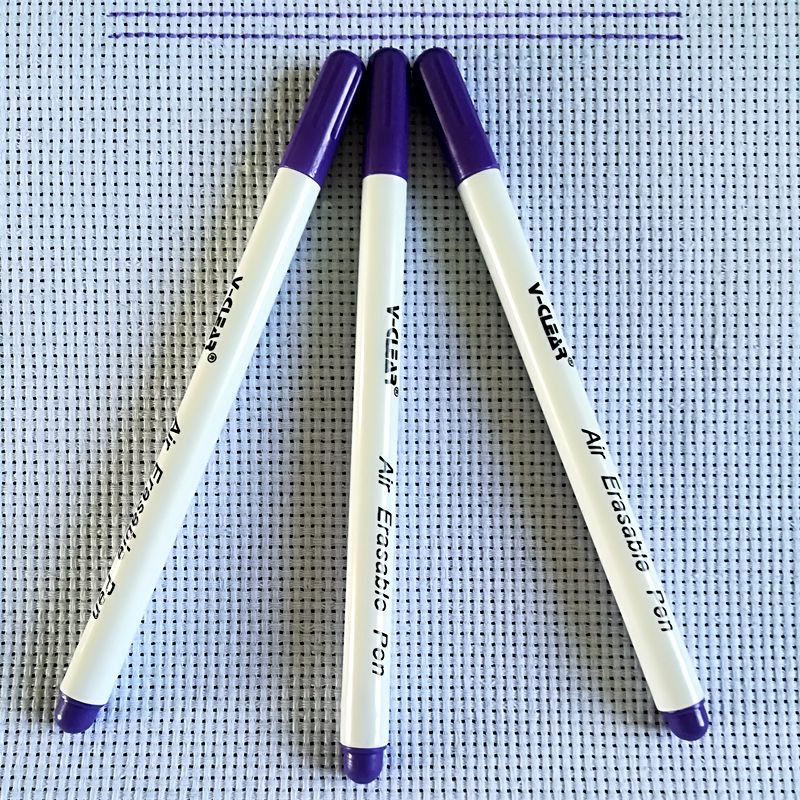 3 ks fialové vzduchom vymazateľné pero, fixka, vodou vymazateľná látka, koža, pre remeslá, DIY nástroje, šijacie príslušenstvo, krajčírske pero
