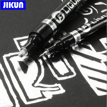JIKUN Chrome Mirror Marker Pen Направи си сам отразяващи химикалки с течна боя Сребърни златни маркери Хромирано покритие Metallic Art Craftwork Pen