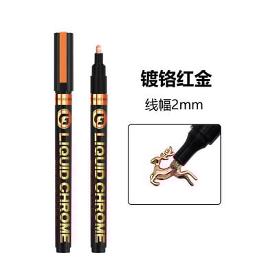 JIKUN Chrome Mirror Marker Pen DIY Reflektirajuća olovka s tekućom bojom Srebrno-zlatni markeri Kromirana metalna umjetnička rukotvorina