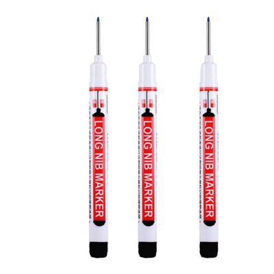 3 бр./компл. маркери с дълга глава Баня Дървообработваща декорация Многофункционални маркери с дълбоки дупки Червено/черно/синьо/зелено/бяло мастило